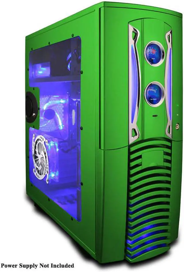 Main image of APEVIA X-PLEASURE-GN Green Aluminum ATX Full Tower Computer Case
