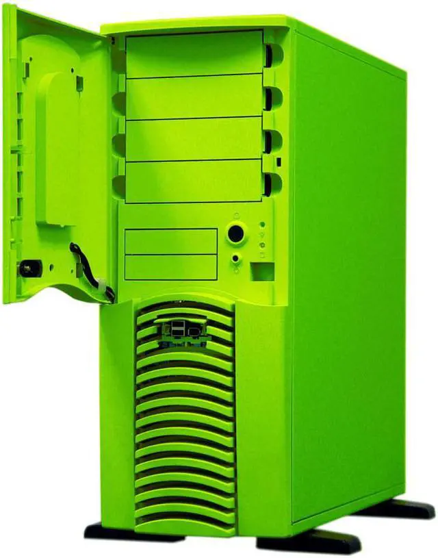 Alt view image 4 of 10 - APEVIA X-PLEASURE-GN Green Aluminum ATX Full Tower Computer Case