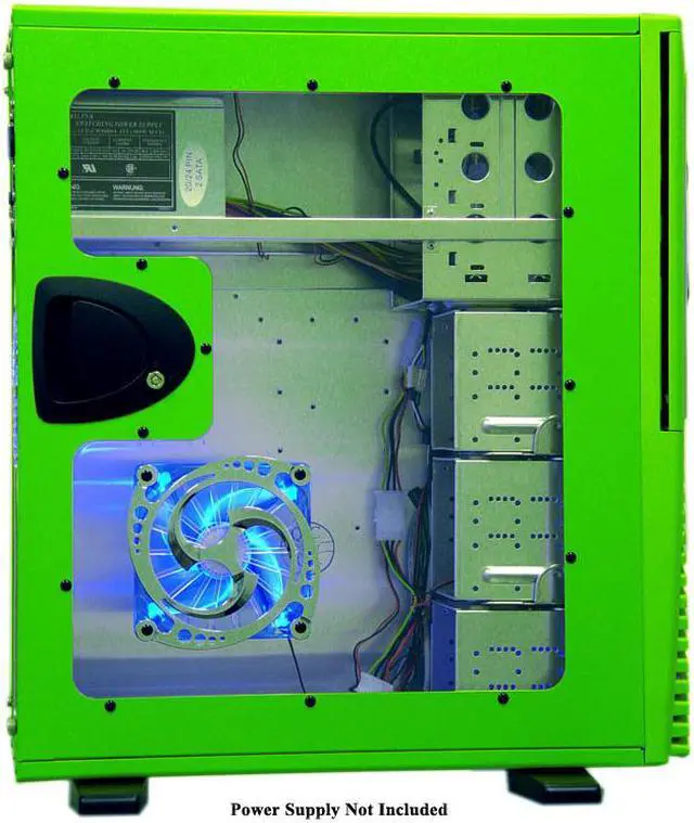 Alt view image 6 of 10 - APEVIA X-PLEASURE-GN Green Aluminum ATX Full Tower Computer Case