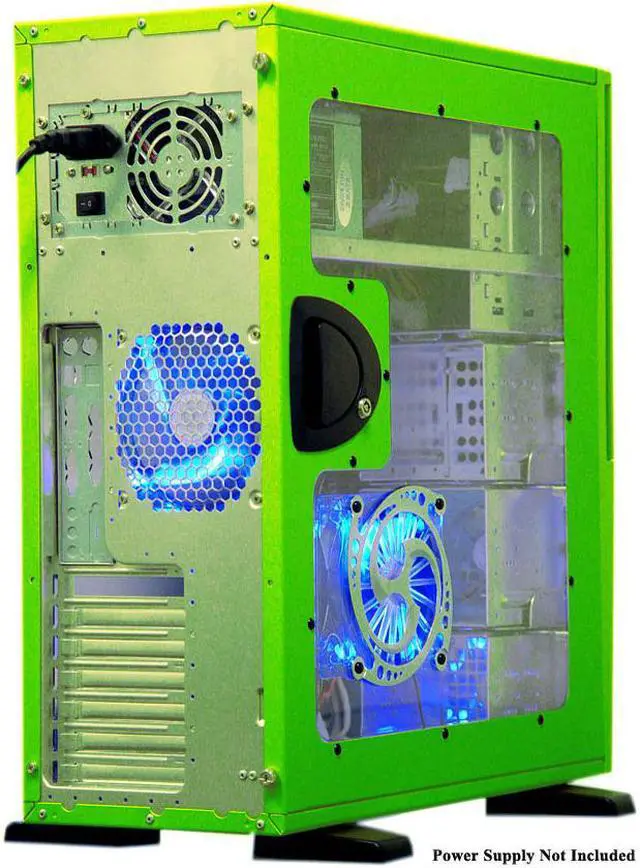 Alt view image 7 of 10 - APEVIA X-PLEASURE-GN Green Aluminum ATX Full Tower Computer Case
