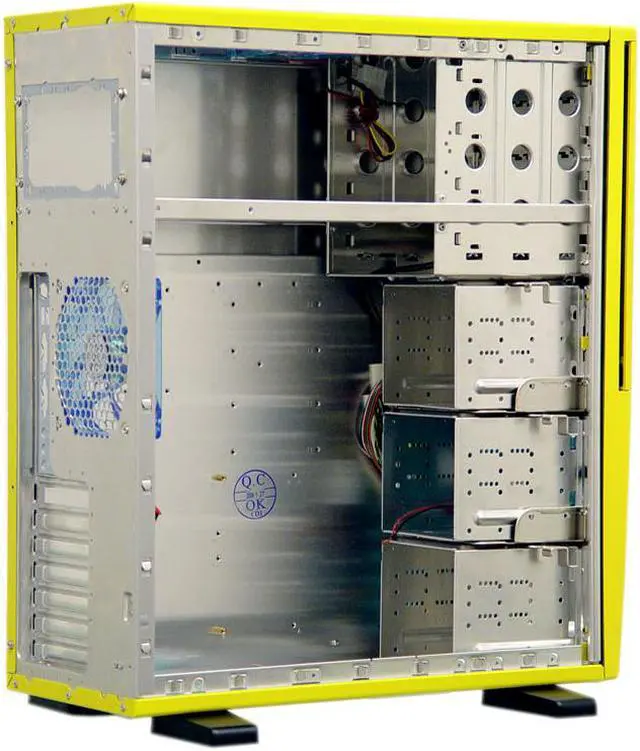 Alt view image 7 of 10 - APEVIA X-PLEASURE-YL Yellow Aluminum ATX Full Tower Computer Case