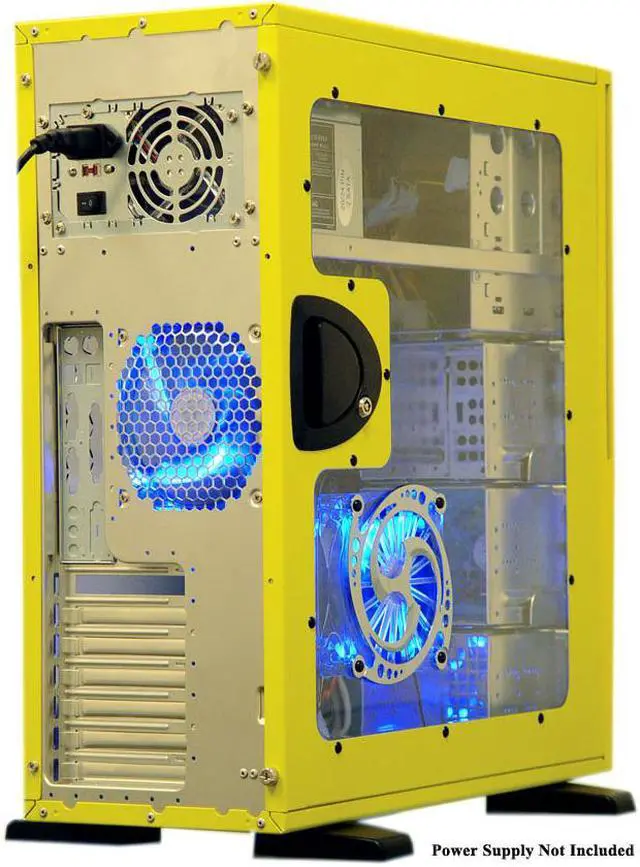 Alt view image 8 of 10 - APEVIA X-PLEASURE-YL Yellow Aluminum ATX Full Tower Computer Case