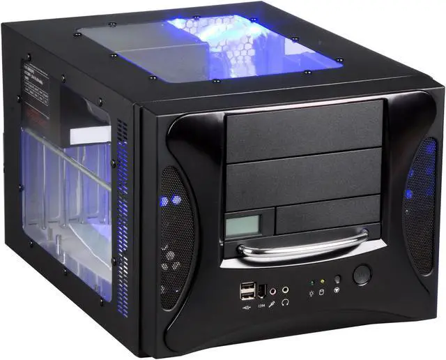 Main image of APEVIA X-QPACK2-BK/500 Black Aluminum Body/ Front Mask Micro ATX Desktop Computer Case 500W Power Supply