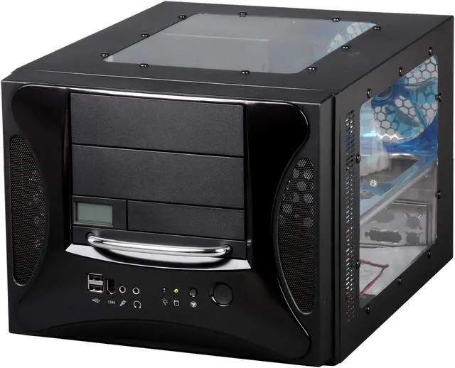 Alt view image 3 of 9 - APEVIA X-QPACK2-BK/500 Black Aluminum Body/ Front Mask Micro ATX Desktop Computer Case 500W Power Supply