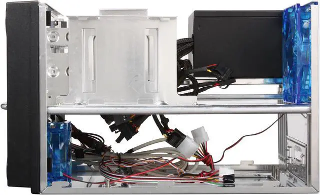 Alt view image 6 of 9 - APEVIA X-QPACK2-BK/500 Black Aluminum Body/ Front Mask Micro ATX Desktop Computer Case 500W Power Supply