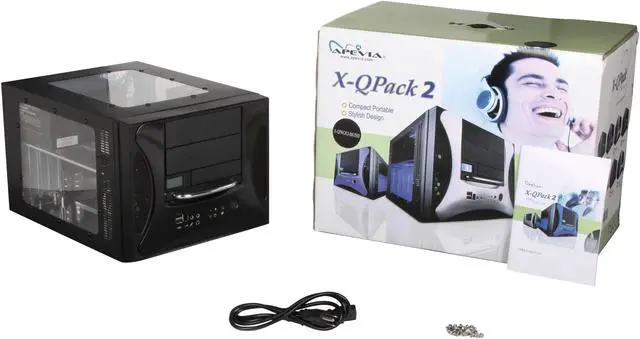 Alt view image 9 of 9 - APEVIA X-QPACK2-BK/500 Black Aluminum Body/ Front Mask Micro ATX Desktop Computer Case 500W Power Supply