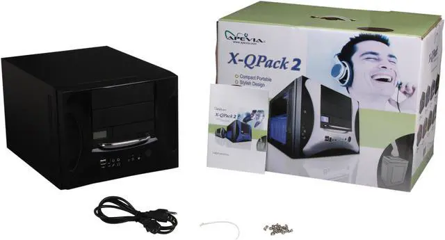 Alt view image 9 of 9 - APEVIA X-QPACK2-NW-BK/500 Black Aluminum Body/ Front Mask Micro ATX Desktop Computer Case 500W Power Supply