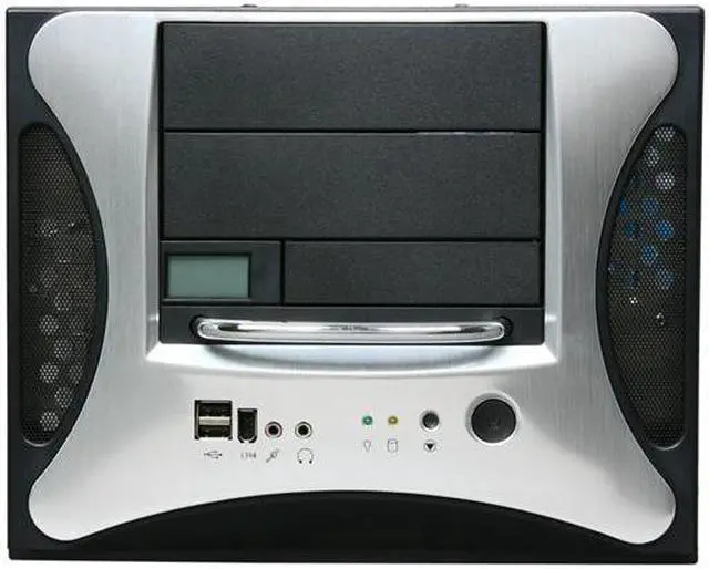 Alt view image 2 of 9 - APEVIA X-QPACK2-AL/500 Black/ Silver Aluminum Body/ Front Mask Micro ATX Desktop Computer Case 500W Power Supply