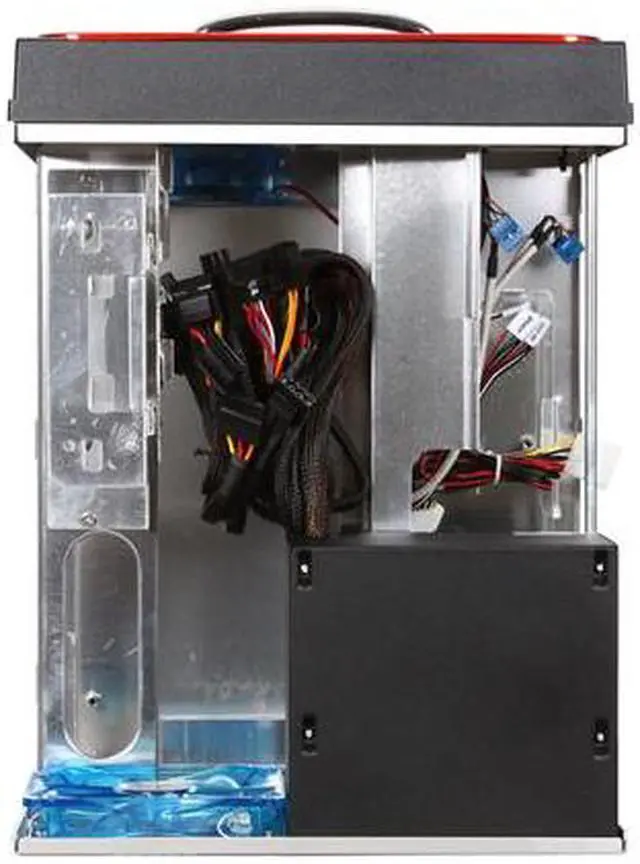 Alt view image 6 of 9 - APEVIA X-QPACK2-RED/500 Black/ Red Aluminum Body/ Front Mask Micro ATX Desktop Computer Case 500W Power Supply