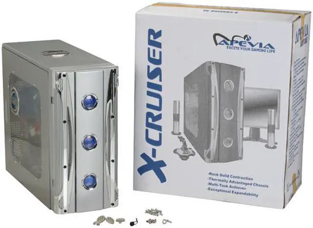 Alt view image 13 of 13 - APEVIA X-CRUISER-AL Silver Steel ATX Mid Tower Computer Case
