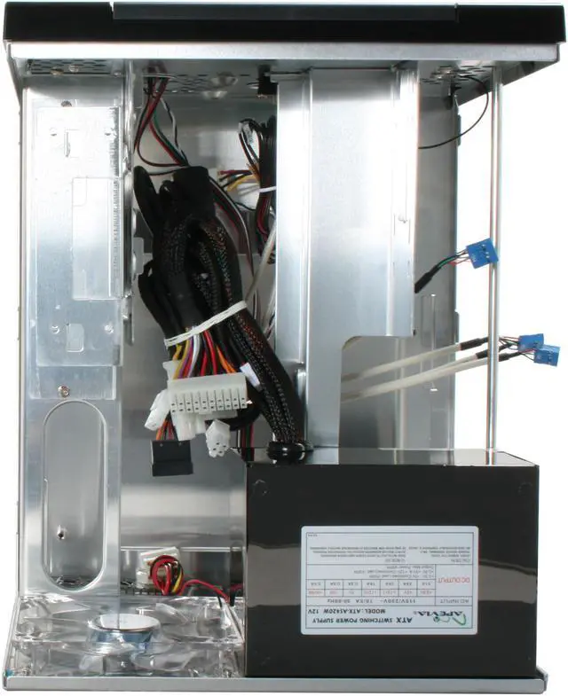 Alt view image 8 of 10 - APEVIA X-QPACK-NW-BK/420 Black Aluminum 1.0 w/ ABS plastic front panel Micro ATX Desktop Computer Case 420W Power Supply