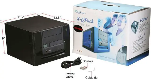 Alt view image 10 of 10 - APEVIA X-QPACK-NW-BK/420 Black Aluminum 1.0 w/ ABS plastic front panel Micro ATX Desktop Computer Case 420W Power Supply