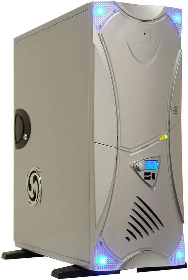 Main image of APEVIA X-Navigator ATXA9N-SS/500 Silver Steel ATX Mid Tower Computer Case ATX 500W dual fan w/ automatic fan speed control Power Supply
