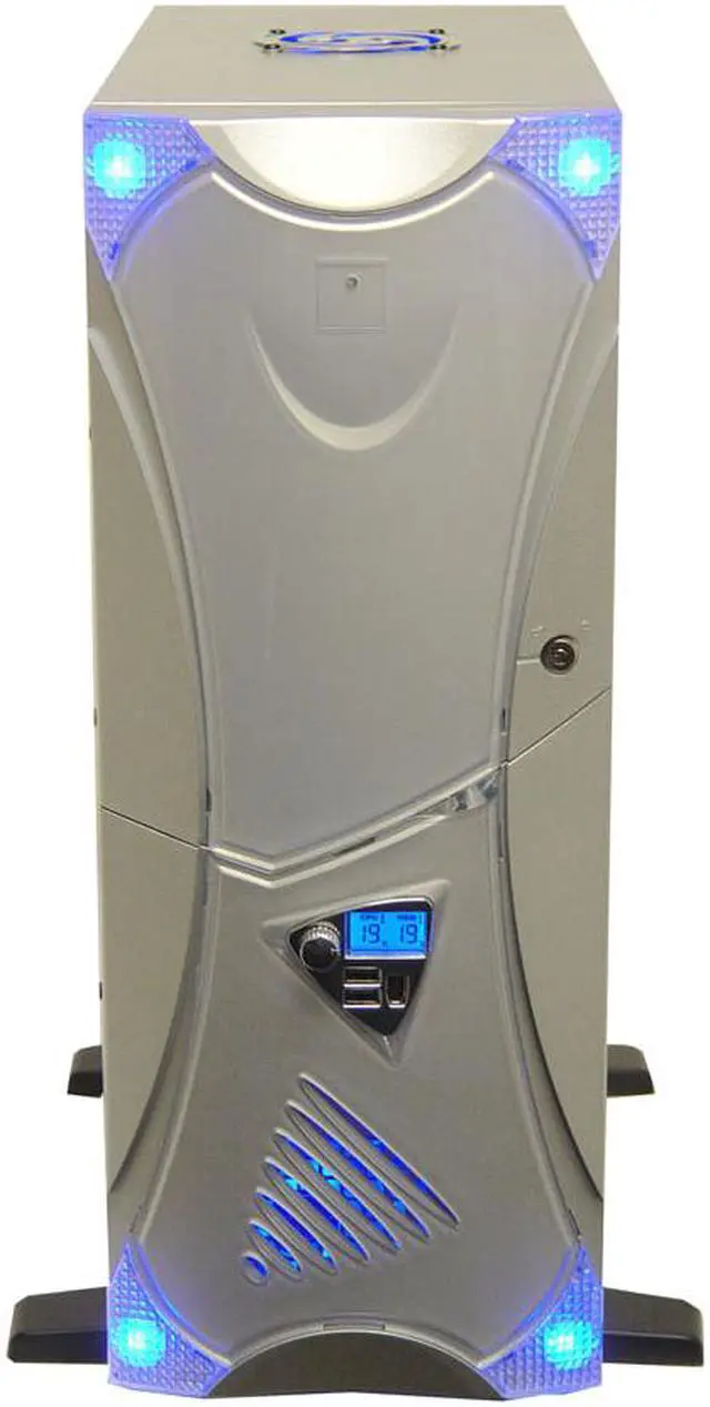 Alt view image 3 of 15 - APEVIA X-Navigator ATXA9N-SS/500 Silver Steel ATX Mid Tower Computer Case ATX 500W dual fan w/ automatic fan speed control Power Supply