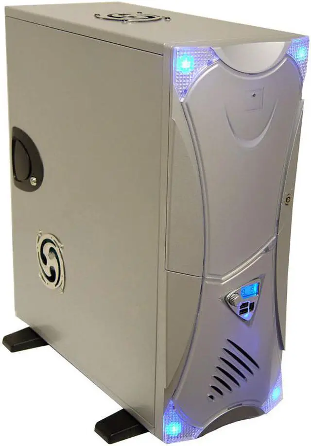 Alt view image 4 of 15 - APEVIA X-Navigator ATXA9N-SS/500 Silver Steel ATX Mid Tower Computer Case ATX 500W dual fan w/ automatic fan speed control Power Supply