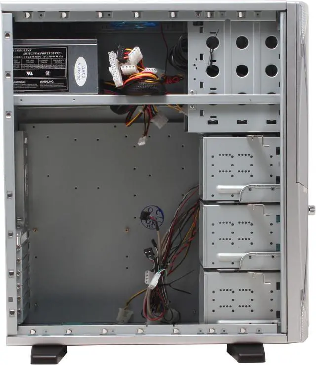 Alt view image 8 of 15 - APEVIA X-Navigator ATXA9N-SS/500 Silver Steel ATX Mid Tower Computer Case ATX 500W dual fan w/ automatic fan speed control Power Supply
