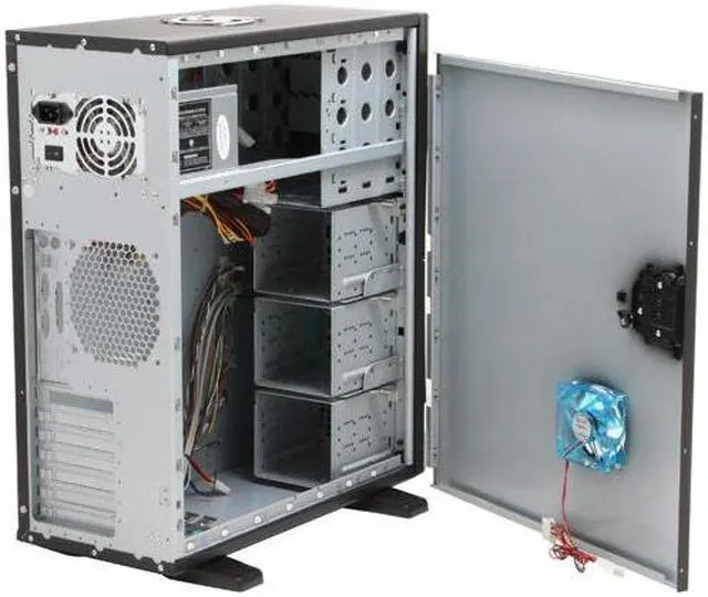 Alt view image 12 of 19 - APEVIA X-Navigator ATXA9N-BK/500 Black Steel ATX Full Tower Computer Case ATX 500W dual fan w/ automatic fan speed control. Connector 20 + 4 pin Power Supply