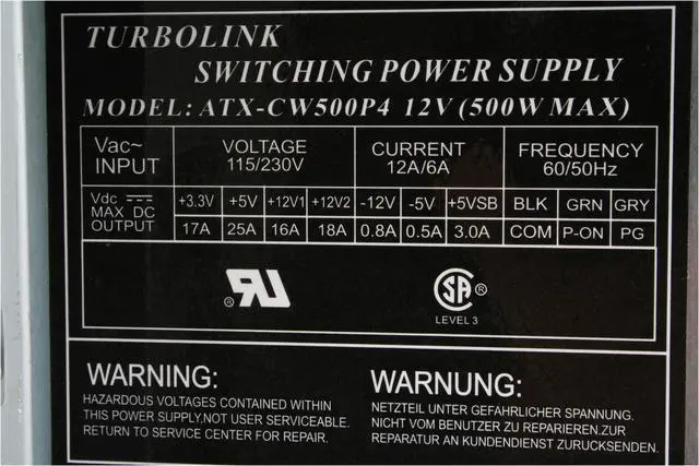 Alt view image 15 of 19 - APEVIA X-Navigator ATXA9N-BK/500 Black Steel ATX Full Tower Computer Case ATX 500W dual fan w/ automatic fan speed control. Connector 20 + 4 pin Power Supply