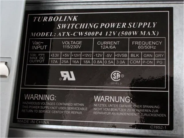 Alt view image 13 of 16 - APEVIA X-Navigator ATXA9N/500 Beige Steel ATX Mid Tower Computer Case ATX 500W dual fan power supply w/ automatic fan speed control Power Supply
