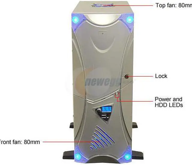 Alt view image 2 of 16 - APEVIA X-Navigator ATXA9NW-SS/500 Silver Steel ATX Mid Tower Computer Case ATX 500W dual 12V (Ver. 2.03) Power Supply