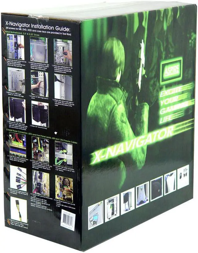 Alt view image 16 of 16 - APEVIA X-Navigator ATXA9NW-SS/500 Silver Steel ATX Mid Tower Computer Case ATX 500W dual 12V (Ver. 2.03) Power Supply