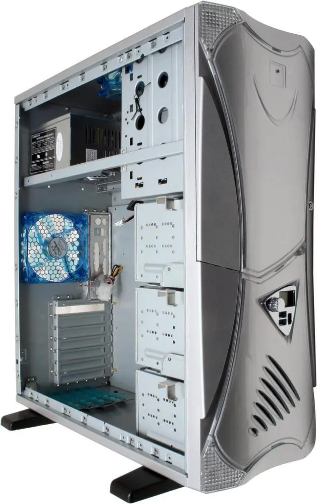 Alt view image 11 of 16 - APEVIA X-Navigator ATXA9NW-SS/500 Silver Steel ATX Mid Tower Computer Case ATX 500W dual 12V (Ver. 2.03) Power Supply