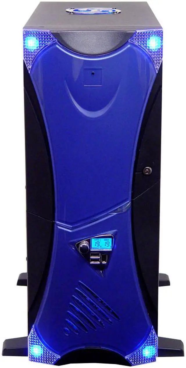 Alt view image 2 of 13 - APEVIA X-Navigator ATXA9NW-BL/500 Black/Blue Steel ATX Mid Tower Computer Case ATX 500W daul 12V (Ver. 2.03) Power Supply