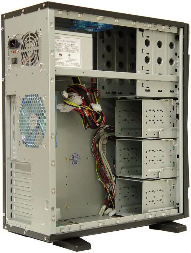 Alt view image 5 of 13 - APEVIA X-Navigator ATXA9NW-BL/500 Black/Blue Steel ATX Mid Tower Computer Case ATX 500W daul 12V (Ver. 2.03) Power Supply