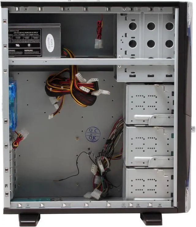 Alt view image 12 of 13 - APEVIA X-Navigator ATXA9NW-BL/500 Black/Blue Steel ATX Mid Tower Computer Case ATX 500W daul 12V (Ver. 2.03) Power Supply