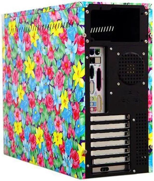 Alt view image 4 of 8 - APEVIA SF-401BK Floral Print 0.8mm Aluminum ATX Mid Tower Computer Case