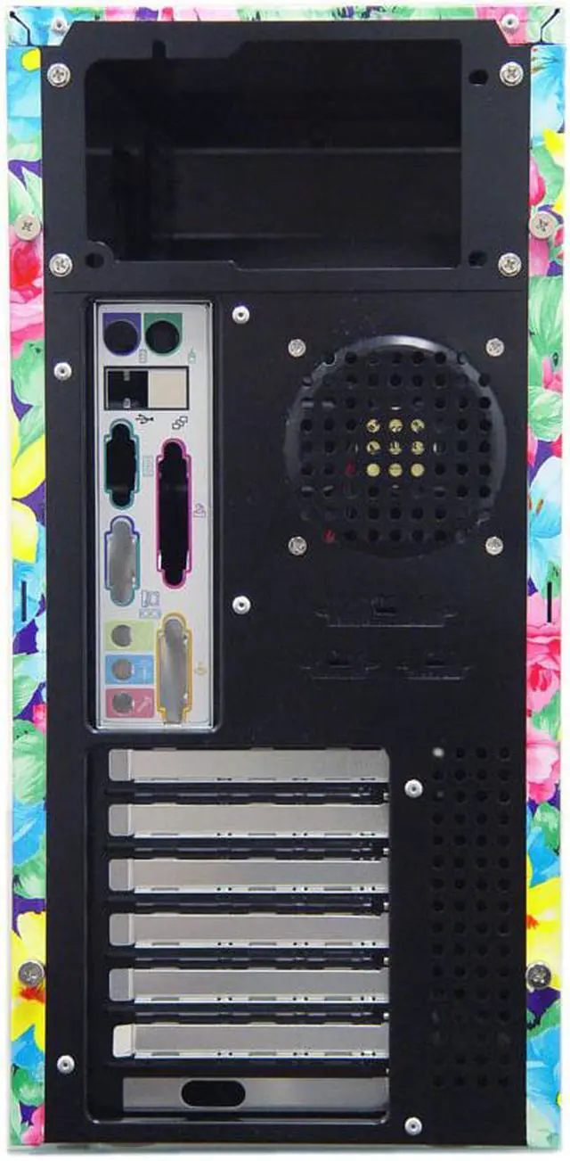 Alt view image 6 of 8 - APEVIA SF-401BK Floral Print 0.8mm Aluminum ATX Mid Tower Computer Case