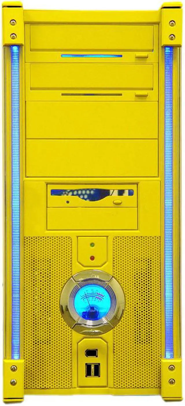Alt view image 2 of 13 - APEVIA X-DISCOVERY-YL Yellow Steel ATX Mid Tower Computer Case