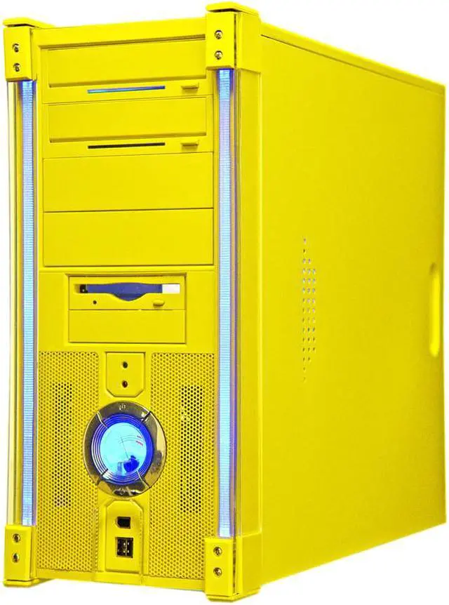 Alt view image 3 of 13 - APEVIA X-DISCOVERY-YL Yellow Steel ATX Mid Tower Computer Case
