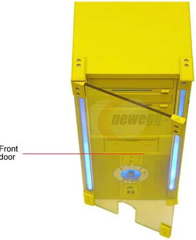 Alt view image 4 of 13 - APEVIA X-DISCOVERY-YL Yellow Steel ATX Mid Tower Computer Case