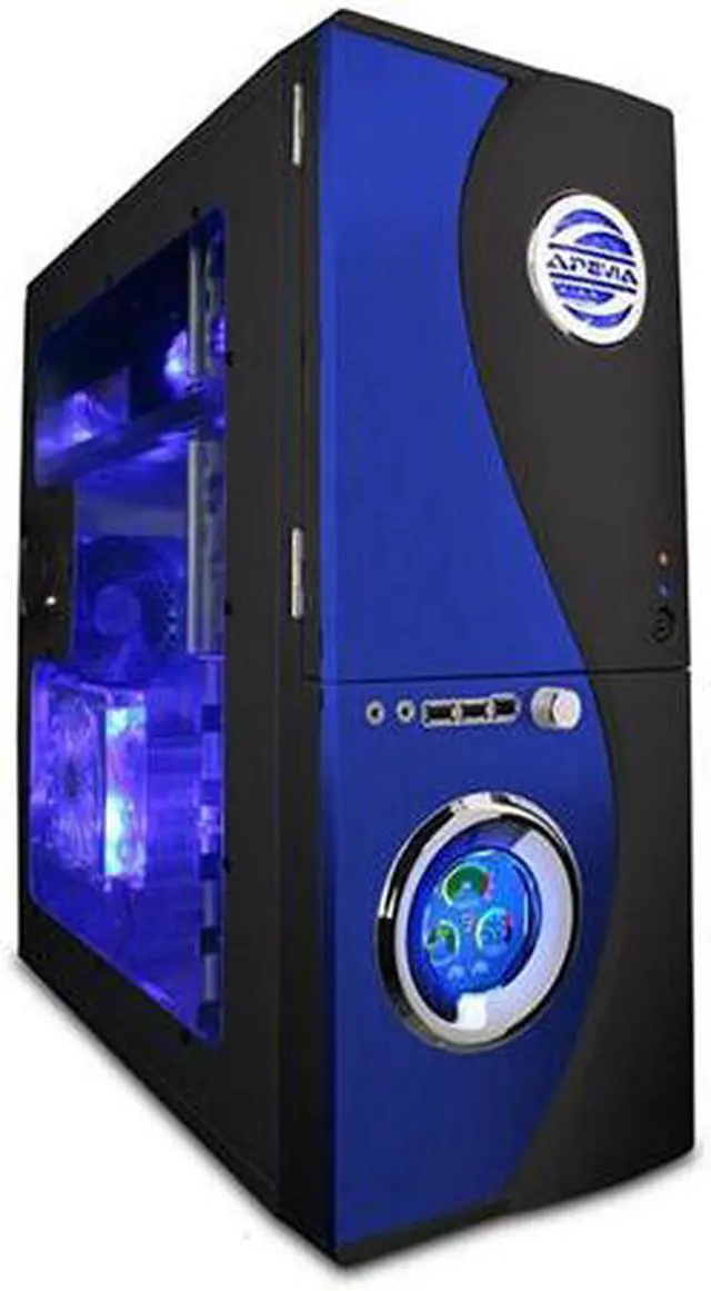 Main image of APEVIA X-TELSTAR-BL Blue/ Black Steel ATX Full Tower Computer CaseNo Power Supply