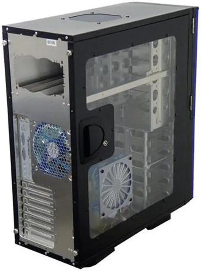 Alt view image 4 of 12 - APEVIA X-TELSTAR-BL Blue/ Black Steel ATX Full Tower Computer CaseNo Power Supply