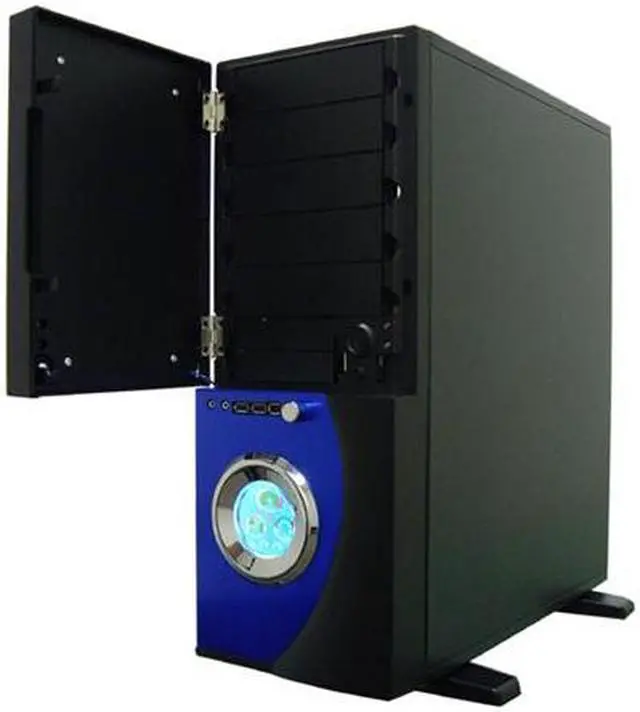 Alt view image 9 of 12 - APEVIA X-TELSTAR-BL Blue/ Black Steel ATX Full Tower Computer CaseNo Power Supply