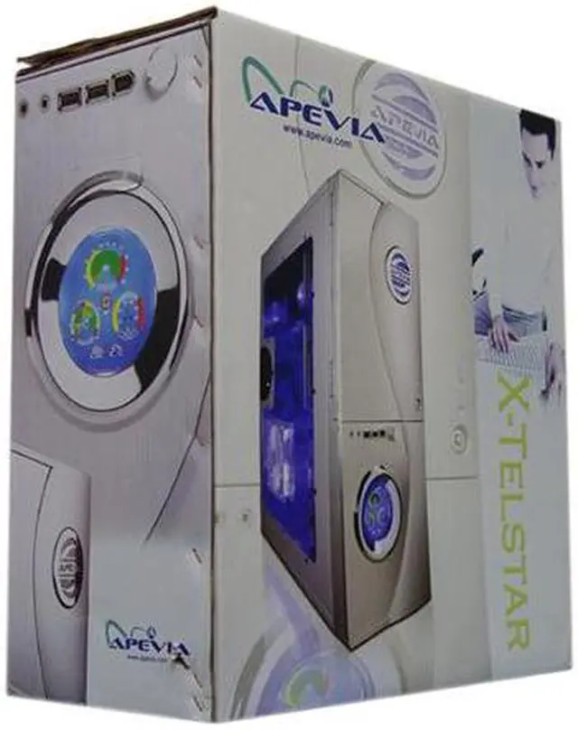 Alt view image 12 of 12 - APEVIA X-TELSTAR-BL Blue/ Black Steel ATX Full Tower Computer CaseNo Power Supply