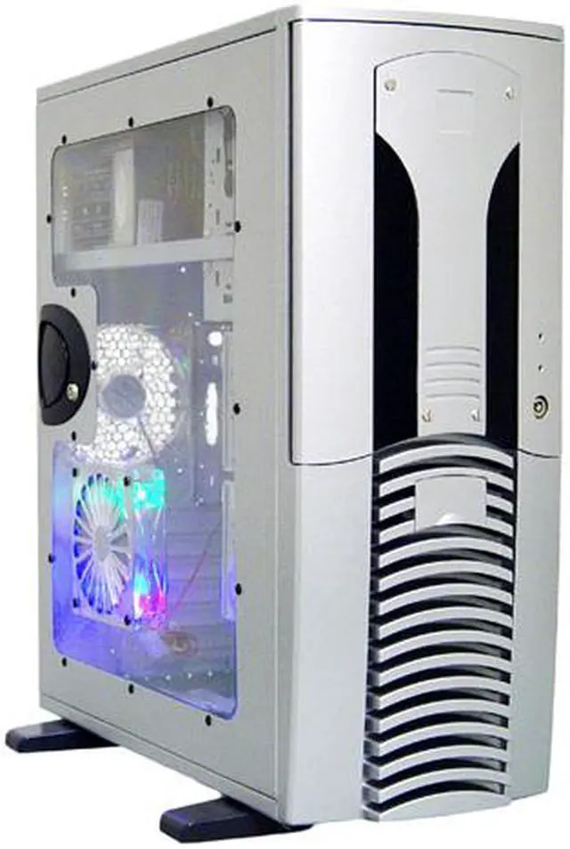 Main image of APEVIA  MX-PIDER-AL/500 Silver Steel ATX Full Tower Computer Case ATX 500W Dual Fan W/ Automatic Fan Speed Control Power Supply