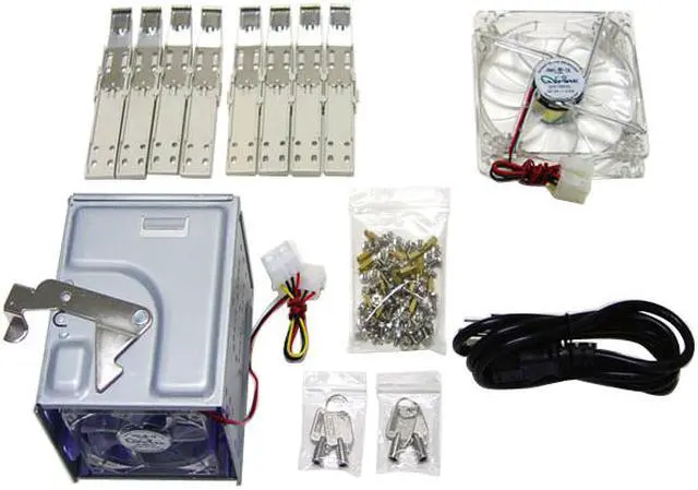 Alt view image 13 of 13 - APEVIA  MX-PIDER-AL/500 Silver Steel ATX Full Tower Computer Case ATX 500W Dual Fan W/ Automatic Fan Speed Control Power Supply