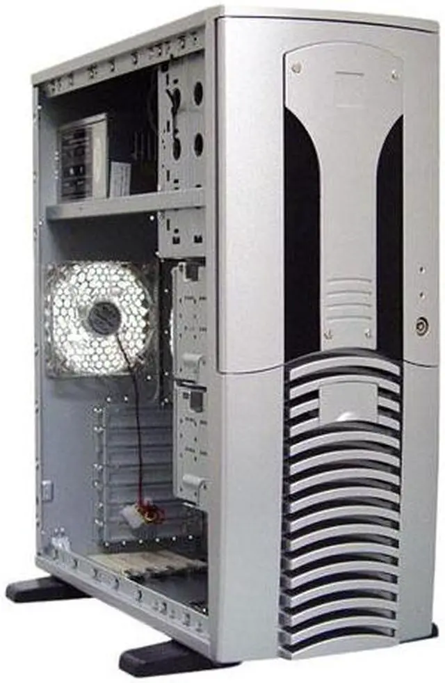 Alt view image 8 of 13 - APEVIA  MX-PIDER-AL/500 Silver Steel ATX Full Tower Computer Case ATX 500W Dual Fan W/ Automatic Fan Speed Control Power Supply