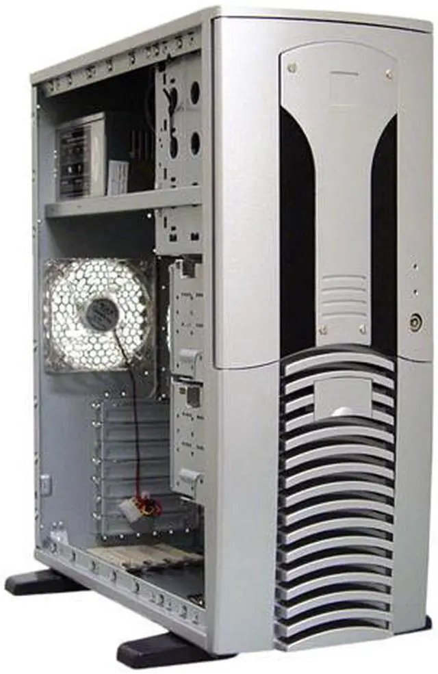 Alt view image 8 of 13 - APEVIA MX-Pider MX-PIDER-NW-AL/500 Silver Steel ATX Full Tower Computer Case ATX 500W Dual Fan W/ Automatic Fan Speed Control Power Supply
