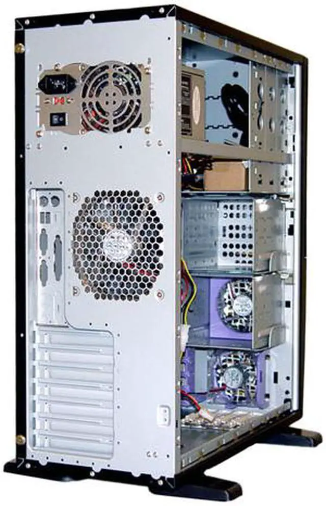 Alt view image 9 of 13 - APEVIA MX-Pider MX-PIDER-BK/500 Black Steel ATX Full Tower Computer Case ATX 500W Dual Fan W/ Automatic Fan Speed Control Power Supply