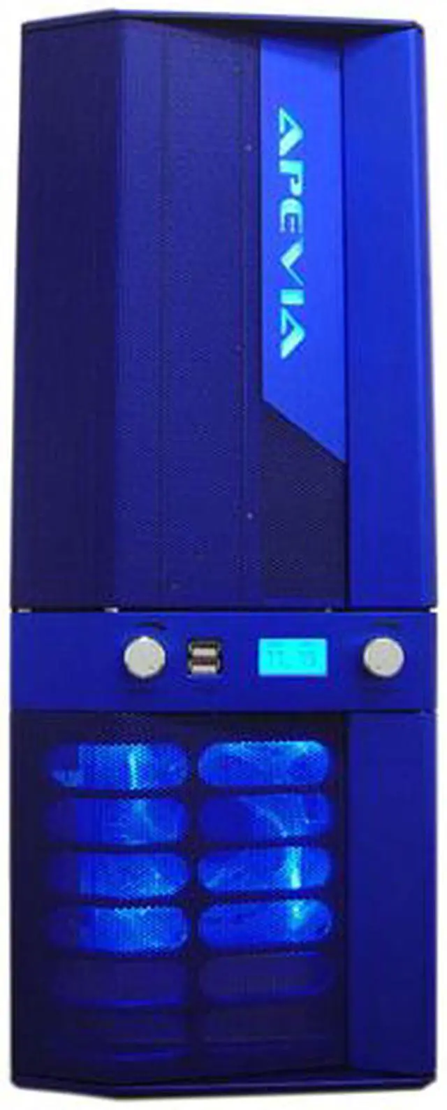 Alt view image 3 of 15 - APEVIA X-JUPITER S-Type X-JUPITERS-BL Blue Aluminum ATX Full Tower Computer Case
