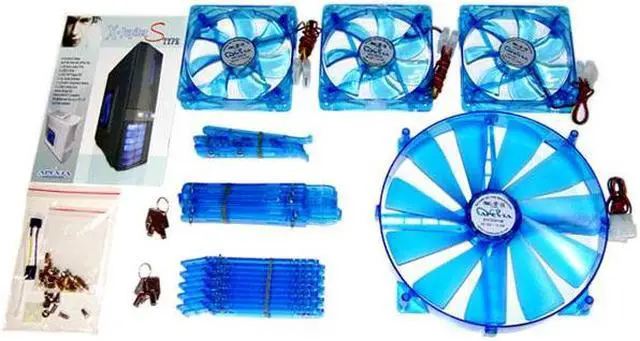 Alt view image 14 of 15 - APEVIA X-JUPITER S-Type X-JUPITERS-BL Blue Aluminum ATX Full Tower Computer Case