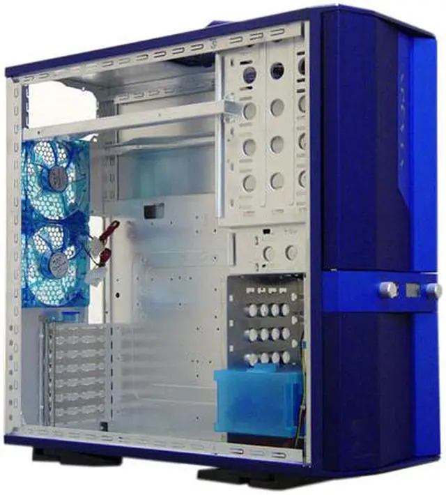 Alt view image 12 of 15 - APEVIA X-JUPITER S-Type X-JUPITERS-BL Blue Aluminum ATX Full Tower Computer Case