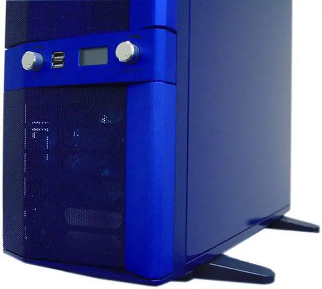 Alt view image 8 of 15 - APEVIA X-JUPITER G-Type X-JUPITERG-BL Blue Aluminum ATX Full Tower Computer Case