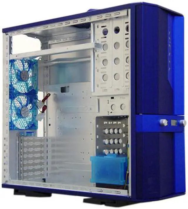 Alt view image 11 of 15 - APEVIA X-JUPITER G-Type X-JUPITERG-BL Blue Aluminum ATX Full Tower Computer Case