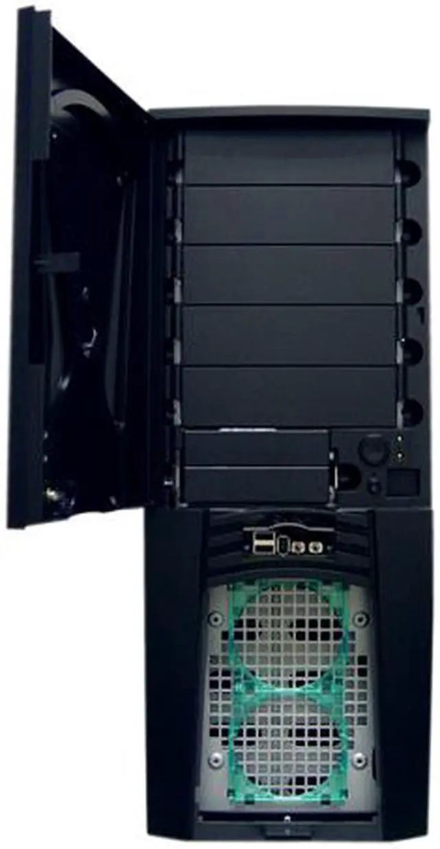 Alt view image 3 of 11 - APEVIA X-ALIEN MX-ALIEN-BK/500 Black Steel ATX Full Tower Computer Case ATX 500W Dual Fan W/ Automatic Fan Speed Control. Power Supply