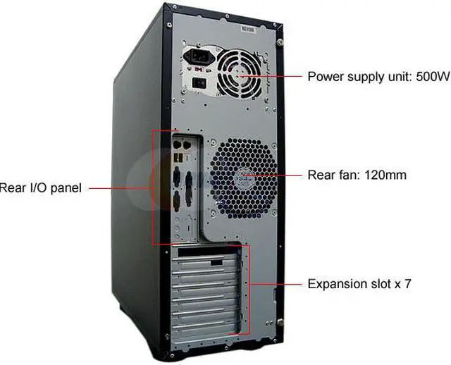 Alt view image 7 of 11 - APEVIA X-ALIEN MX-ALIEN-BK/500 Black Steel ATX Full Tower Computer Case ATX 500W Dual Fan W/ Automatic Fan Speed Control. Power Supply